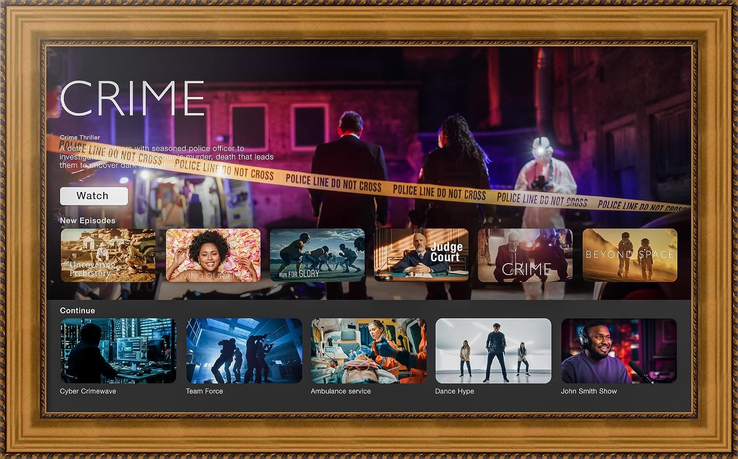 Frame for Samsung Frame TV - 55 inch. 3.50 inch Frame is Antique Gold and Black with rope (WOMTV-5167-27.9375x48.75_ST)