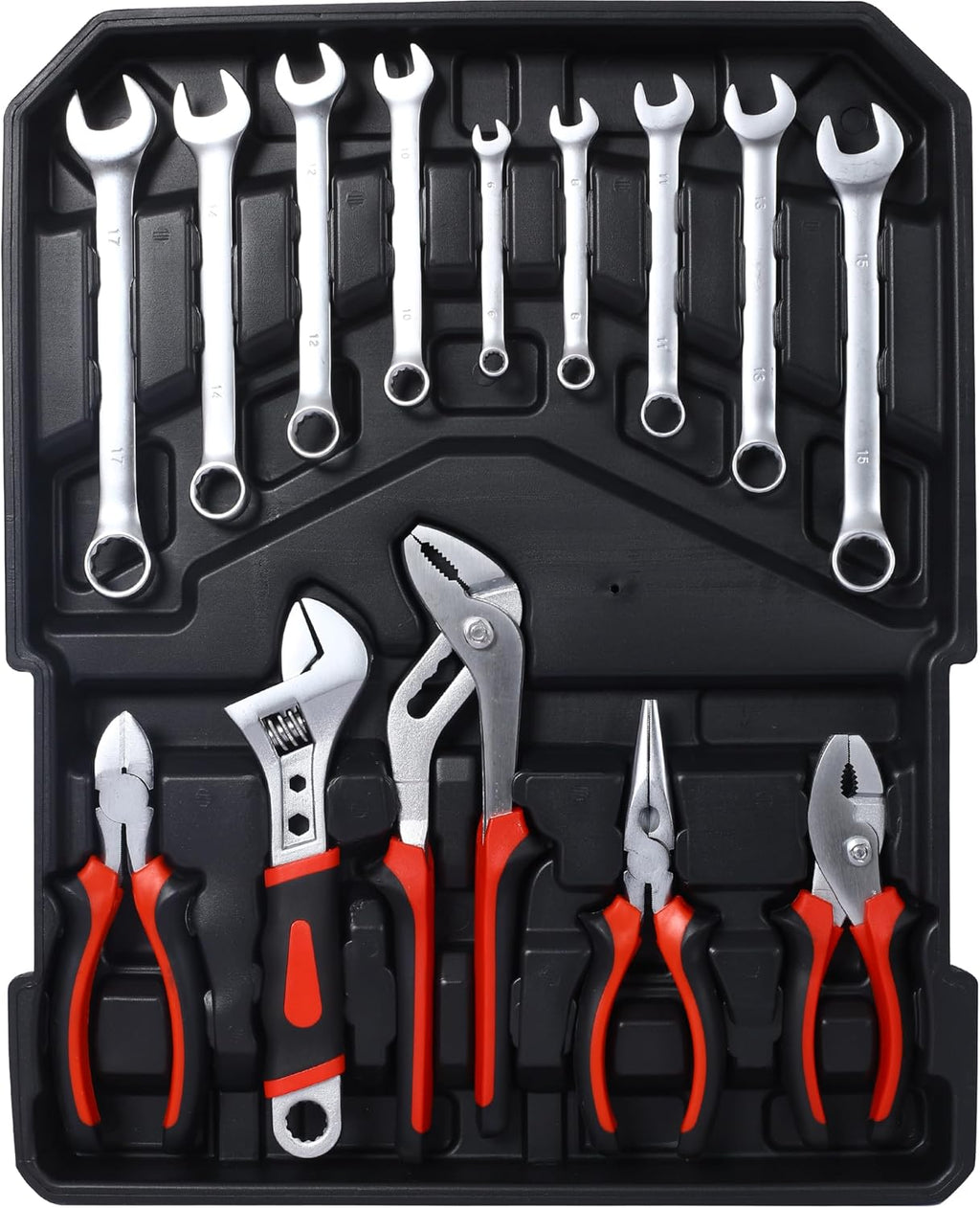 969pcs Aluminum Trolley Case Tool Set Toolbox Storage Case General Household Tool Kit - Perfect for Homeowner with Tool Belt,Gift on Father's Day (Black) tool box with wheels