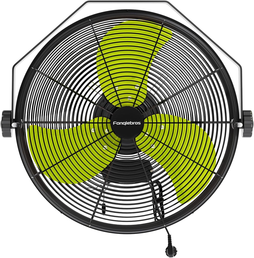 18 Inch High Velocity Wall Mounted Fan, 4580 CFM 3-Speed Metal Wall Fan with Sealed Motor, 180° Tilting Heavy Duty Industrial Fan for Patio, Garage, Barn & Gazebo, UL Listed