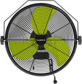 18 Inch High Velocity Wall Mounted Fan, 4580 CFM 3-Speed Metal Wall Fan with Sealed Motor, 180° Tilting Heavy Duty Industrial Fan for Patio, Garage, Barn & Gazebo, UL Listed
