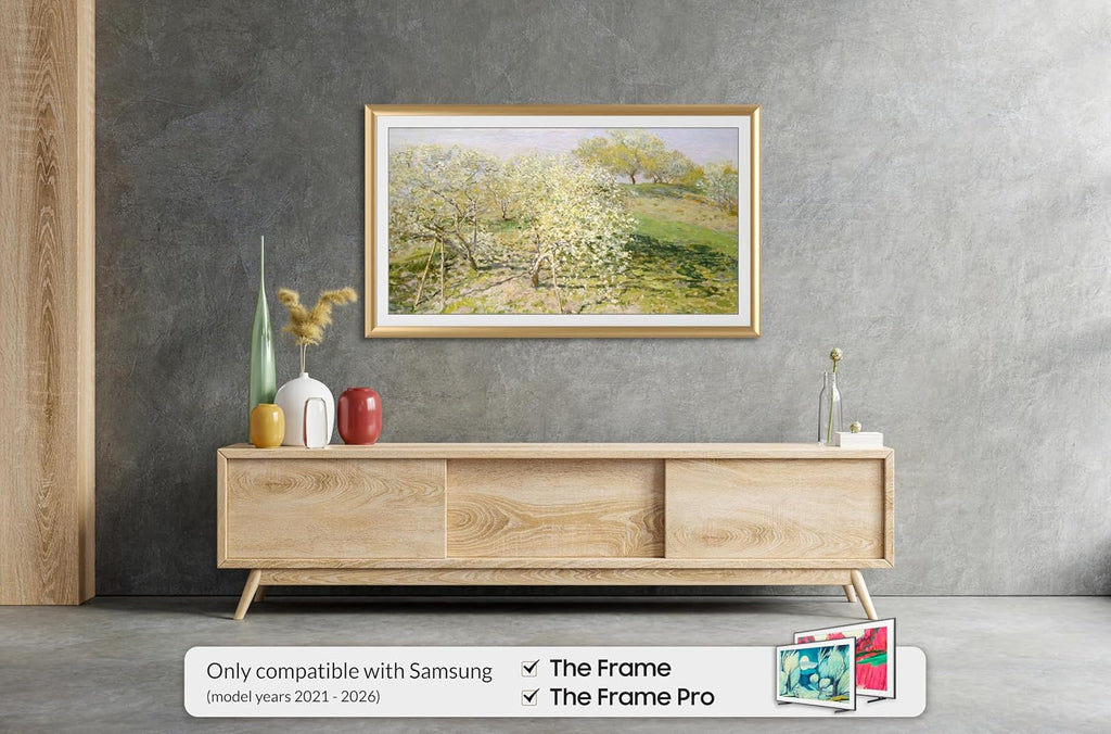 Pale Gold Prismatic 43' Alloy Deco TV Frame - Compatible ONLY with Samsung The Frame TVs (Fits 2021-2026, LS03A, LS03B, LS03C, LS03D, LS03FA)