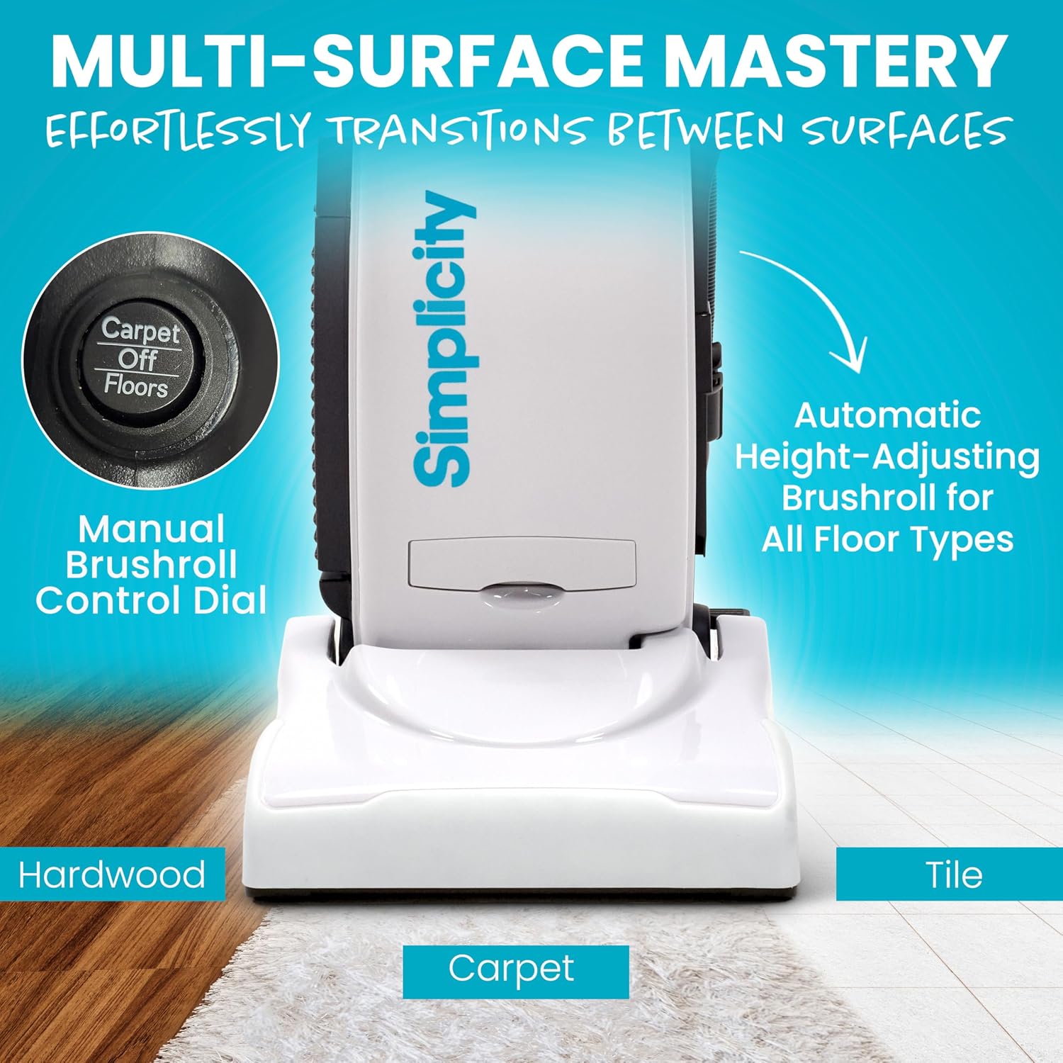 Premium Allergy Upright Vacuum Cleaner – Multi-Surface Bagged Vacuum Cleaner for Home with Charcoal HEPA Filter Media, Powerful Pet Hair Pickup, Brushroll Activation Switch, S26