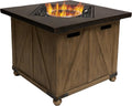 Alpine Corporation 24' Wood Grain Fire Pit Table, 50K BTU, All Weather Outdoor Heater with Flame Control for Patio, Garden and Yard