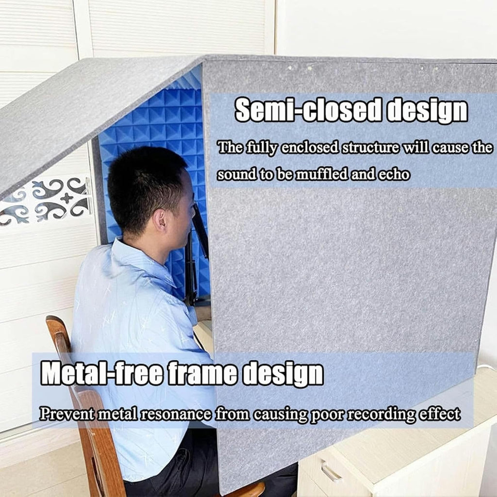Microphone Isolation Booth Cube, Portable Vocal Recording Booth, Desktop Soundproof Cover, for Microphone Recording Equipment Podcasts Singing Gaming and Broadc