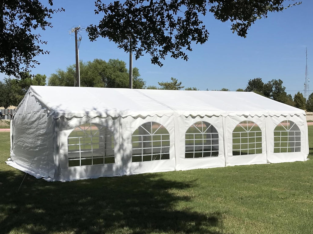 DELTA 32'x16' Budget PE Party Tent - B Model, Free (2) Long Storage Bags, Tents for Parties Large Commercial Canopy Wedding Event Tents with Removable Sidewalls for Patio Outdoor Events