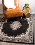Unique Loom Reza Collection Traditional Persian Style Area Rug, 9 ft 10 in x 13 ft, Black/Beige