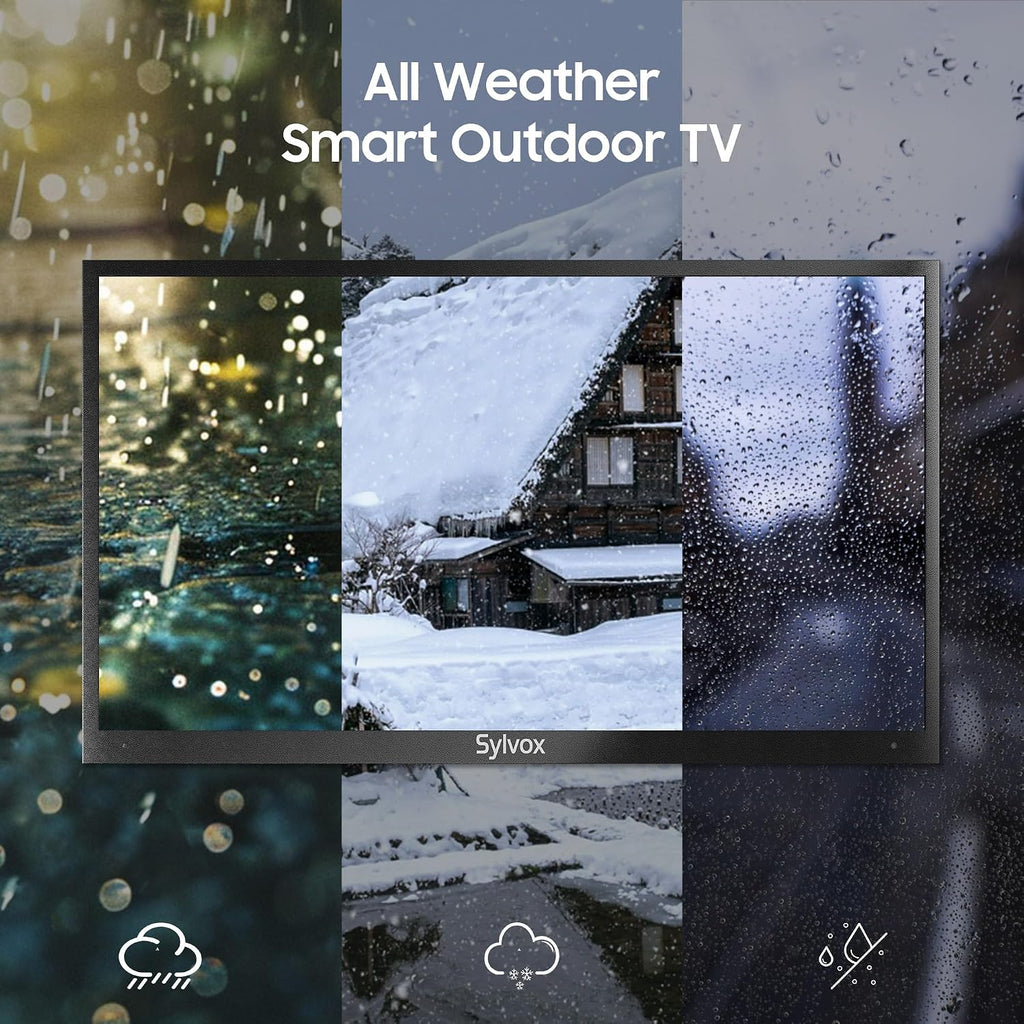 SYLVOX New 65' Outdoor Smart TV, Superior Waterproof Performance, Upgraded Matte Finish for Enhanced Anti-Glare Effect, Full Metal, with Dolby Atmos, 2000nits, Full Sun Pool Pro 3.0+ Series