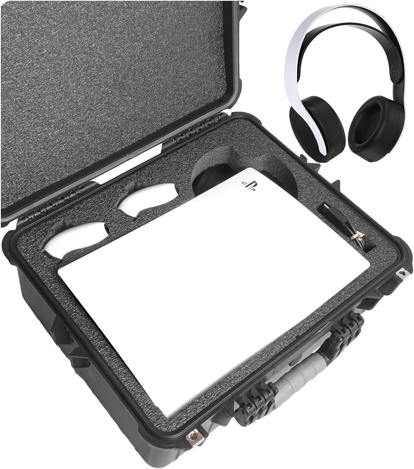 Case Club Carrying Case for PS5 (Gen 1 Disc or Digital) - Hard Shell Travel Case for Playstation 5 Console, Headset, Controllers, Games, PS5 Stand, Accessories - Waterproof