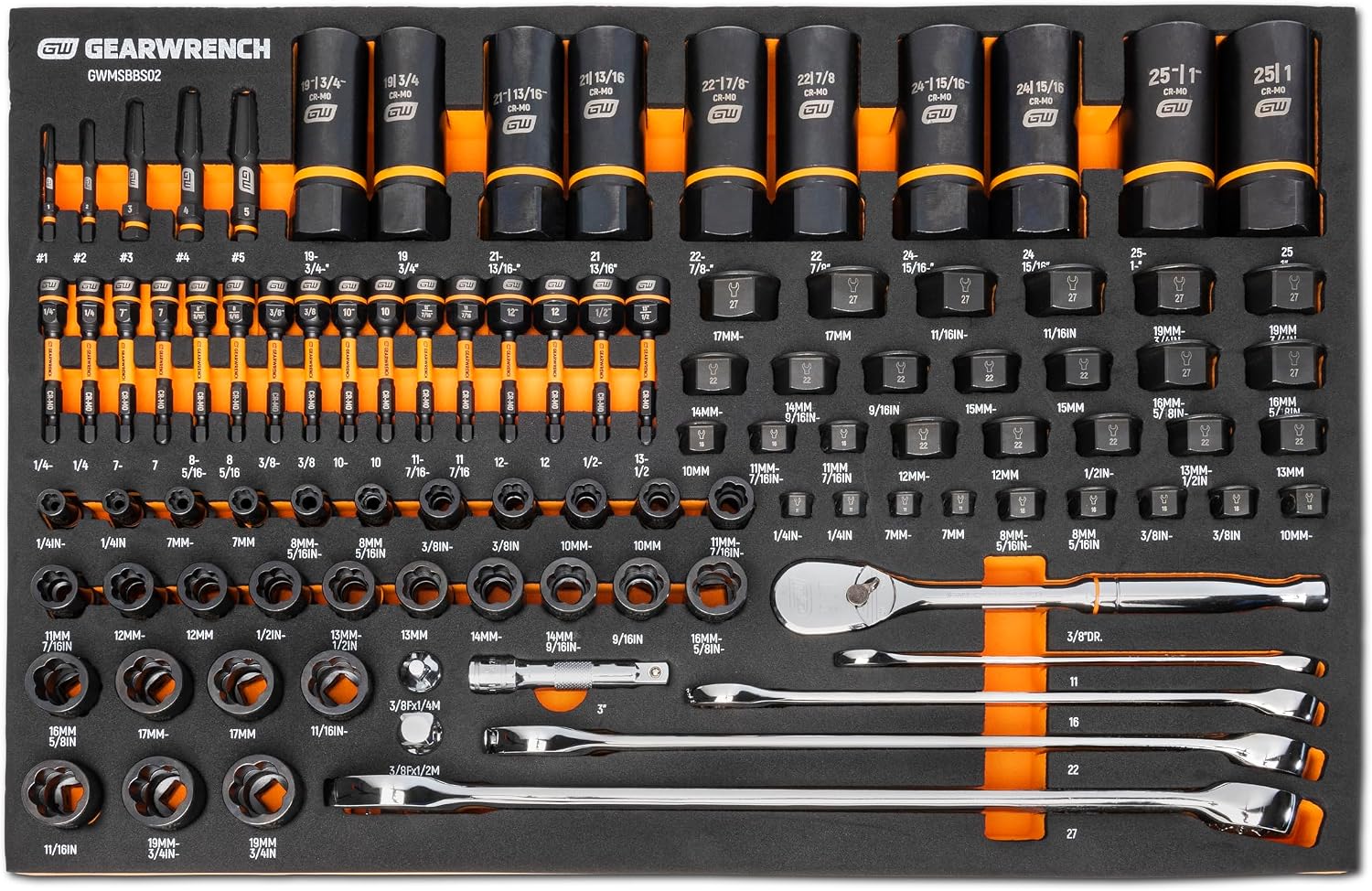 GEARWRENCH 247 Piece MEGAMOD Mechanics Tool Set in Modular Foam Trays with Storage Unit | MEGAMOD247
