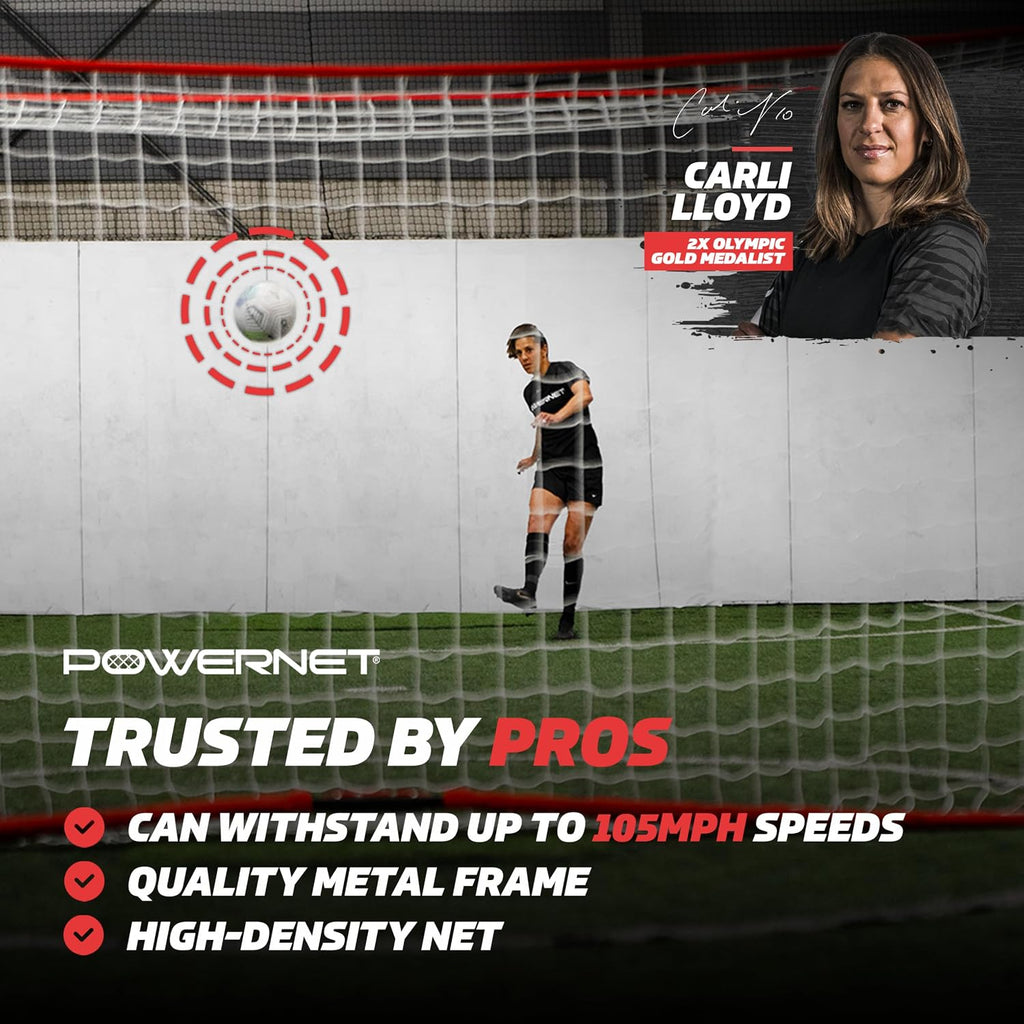 PowerNet Soccer Goal for Backyard, 3Mx2M / 6x4 / 8x4 / 12x6 / 14x7 /18.5x6.5 / 21x7 / 24 x 8 Portable Soccer Net, Sports & Outdoors Training Equipment, Quick Setup 1 Goal & Zipper Storage Bag