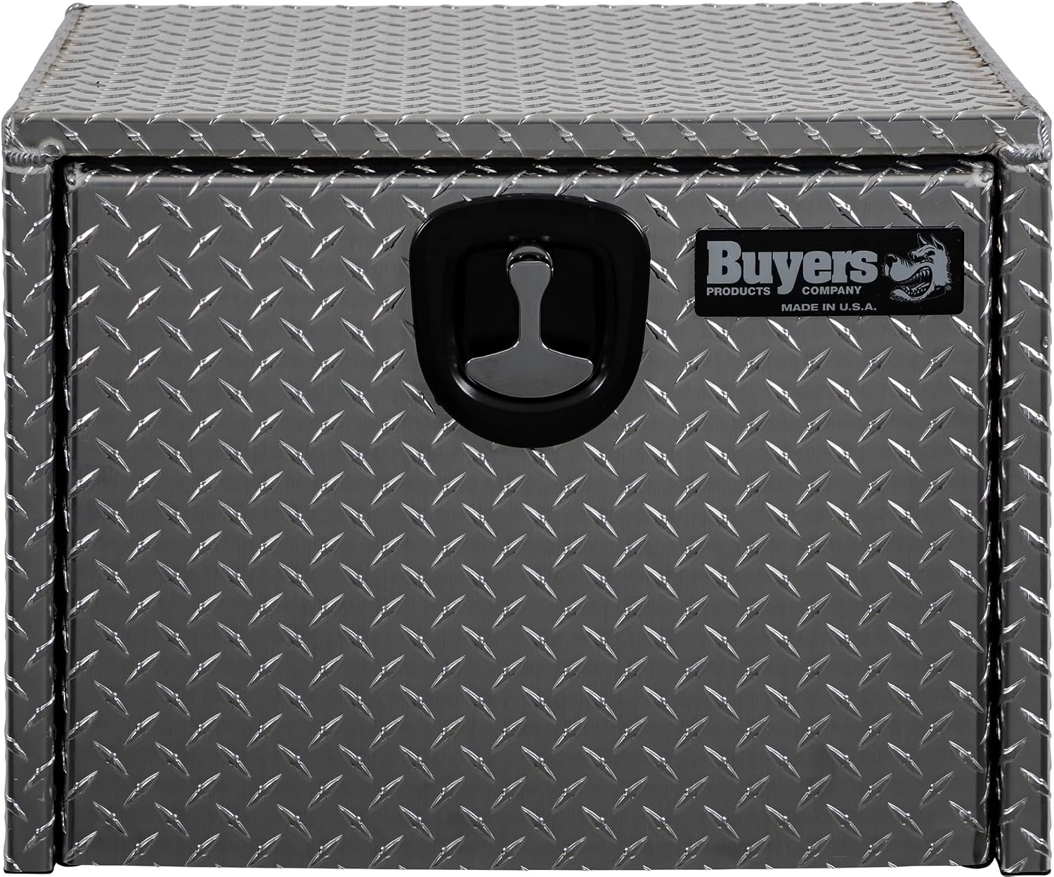 Buyers Products 1705100 Diamond Tread Aluminum Underbody Truck Tool Box, 18 x 18 x 24, Made in USA, .100 in. Thick, Corrosion Resistant, Locking Compression Latch, Secure Storage for Work Trucks