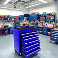 Mini Tool Box,Tool Box with Wheels, Lockable Rolling Tool Chest, Caja de herramientas para mecánico, Tool Box with Wheels,Work Table for Garage & Repair Shop,Warehouse, Workshop (Blue)
