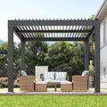 Garvee 10x10ft Louvered Pergola - Outdoor Pergolas with Adjustable Louvered Roof, Reinforced Aluminum Frame, Integrated Drainage System, Outdoor Gazebo for Deck, Patio, Backyard and Garden