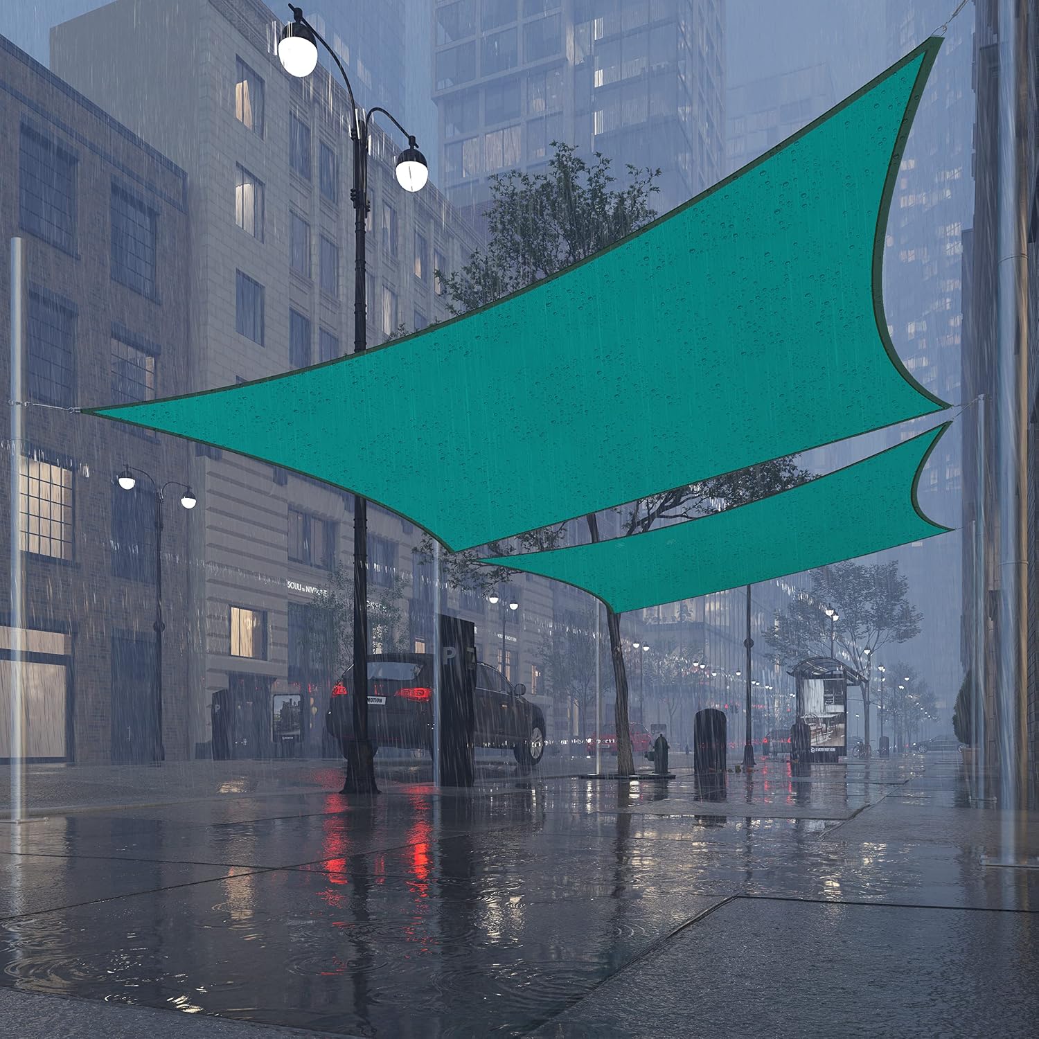Royal Shade 12' x 16' Turquoise Rectangle Waterproof Sun Shade Sail Order to Make rsTADS14 Canopy Awning, UPF50+ 95% UV Blockage Water Resistant, Outdoor Backyard Patio Garden Carport (We Customize)