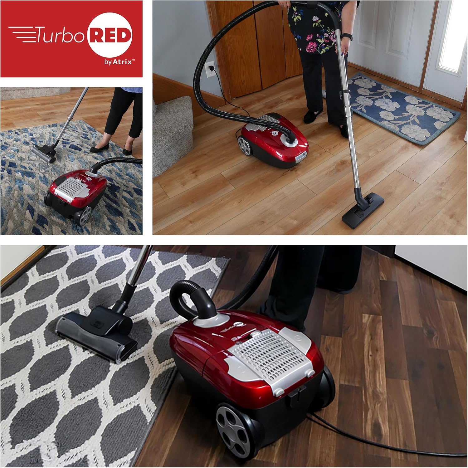 Atrix AHC Turbo Red HEPA 6-Quart Canister Vacuum Cleaner – Premium Bundle for Home & Carpet Cleaning, Includes Accessories & Variable Speed Motor
