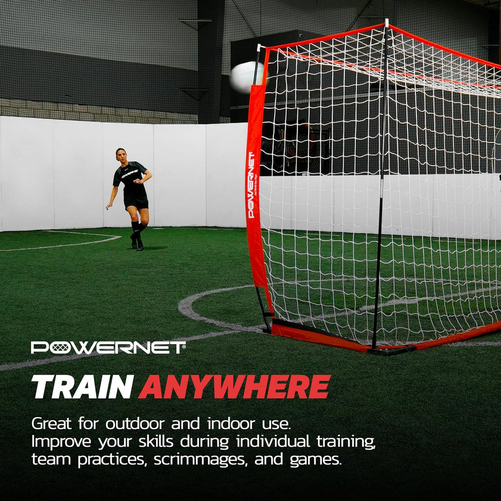 PowerNet Soccer Goal for Backyard, 3Mx2M / 6x4 / 8x4 / 12x6 / 14x7 /18.5x6.5 / 21x7 / 24 x 8 Portable Soccer Net, Sports & Outdoors Training Equipment, Quick Setup 1 Goal & Zipper Storage Bag