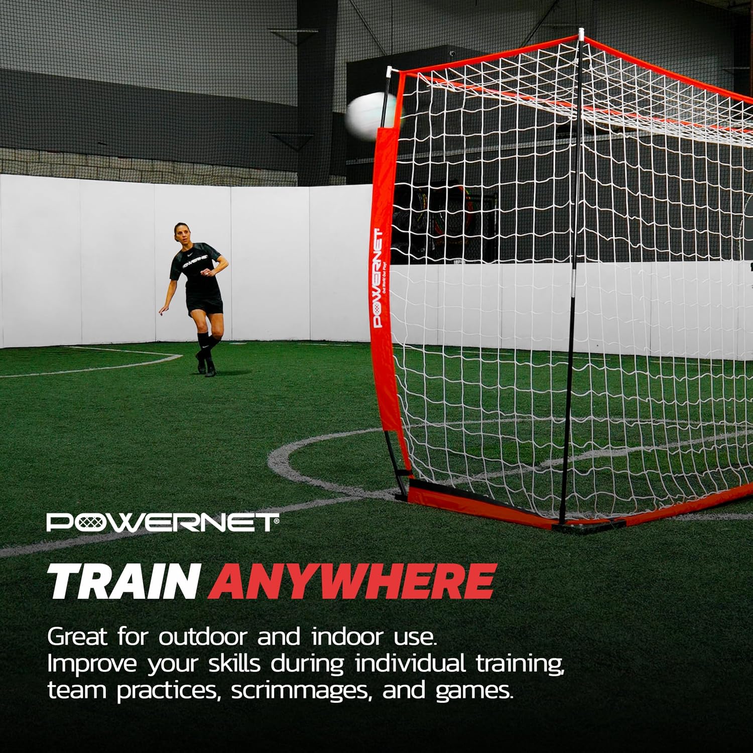 PowerNet Soccer Goal for Backyard, 3Mx2M / 6x4 / 8x4 / 12x6 / 14x7 /18.5x6.5 / 21x7 / 24 x 8 Portable Soccer Net, Sports & Outdoors Training Equipment, Quick Setup 1 Goal & Zipper Storage Bag