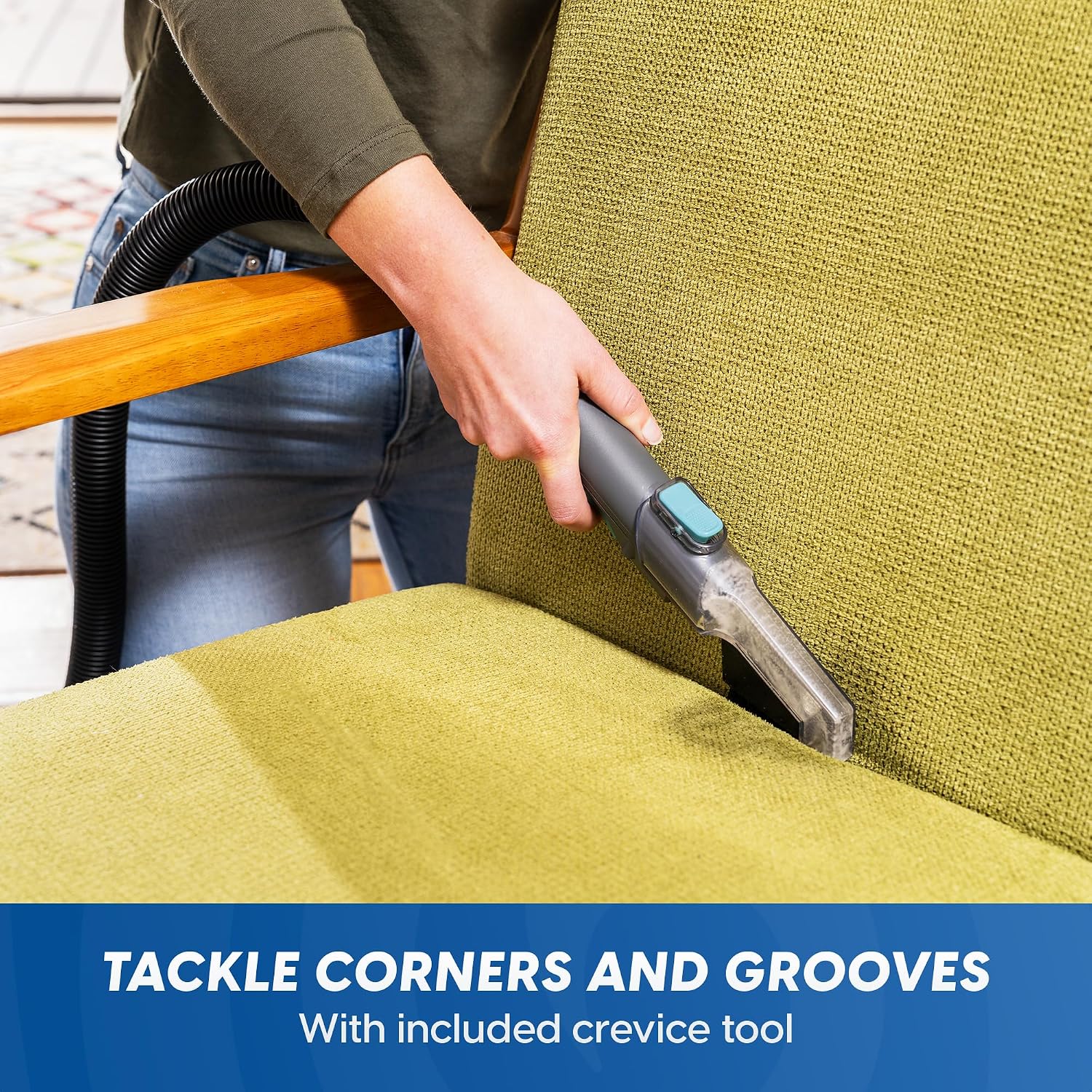Vacmaster 600 Series 24V Cordless Portable Carpet & Upholstery Spot Cleaner Machine, 16Kpa Power Suction, with Hose Cleaning Tool and Versatile Tools for Pets, Area Rugs & Couches – DSCC2401 0101