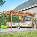 Outdoor Gazebo Wooden Grape pergola for Climbing Plant Support, Garden, Terrace, Backyard, (12 x 10 FT)