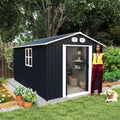 KEIKI 8x12 FT Outdoor Storage Shed, Heavy-Duty Metal Shed with Lockable Doors & Air Vents, Weather-Resistant Garden Tool Storage for Backyard Patio, Dark Gray