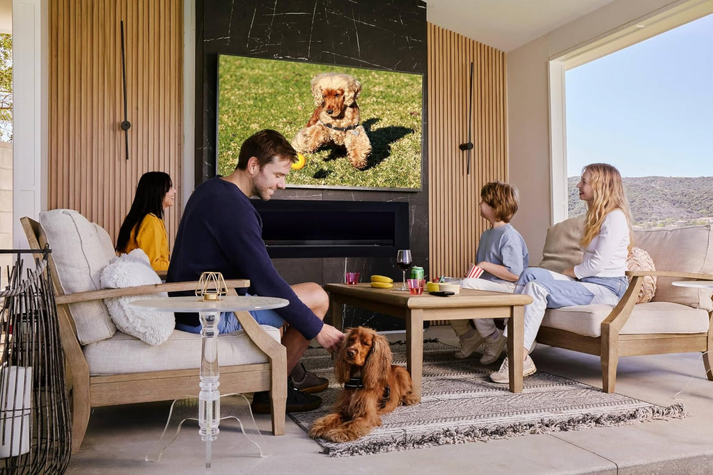 SYLVOX 75' Outdoor TV + Wall Mount Bundle, 4K HDR Waterproof Smart TV (Deck Pro 3.0) with Weatherproof Full-Motion Wall Mount, 1000 Nits, Voice Remote, for Partial Sun Patio