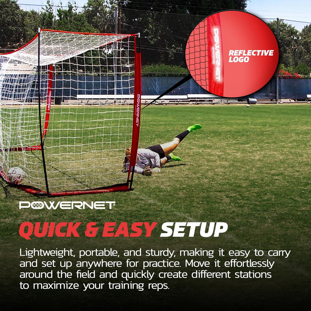 PowerNet Soccer Goal for Backyard, 3Mx2M / 6x4 / 8x4 / 12x6 / 14x7 /18.5x6.5 / 21x7 / 24 x 8 Portable Soccer Net, Sports & Outdoors Training Equipment, Quick Setup 1 Goal & Zipper Storage Bag