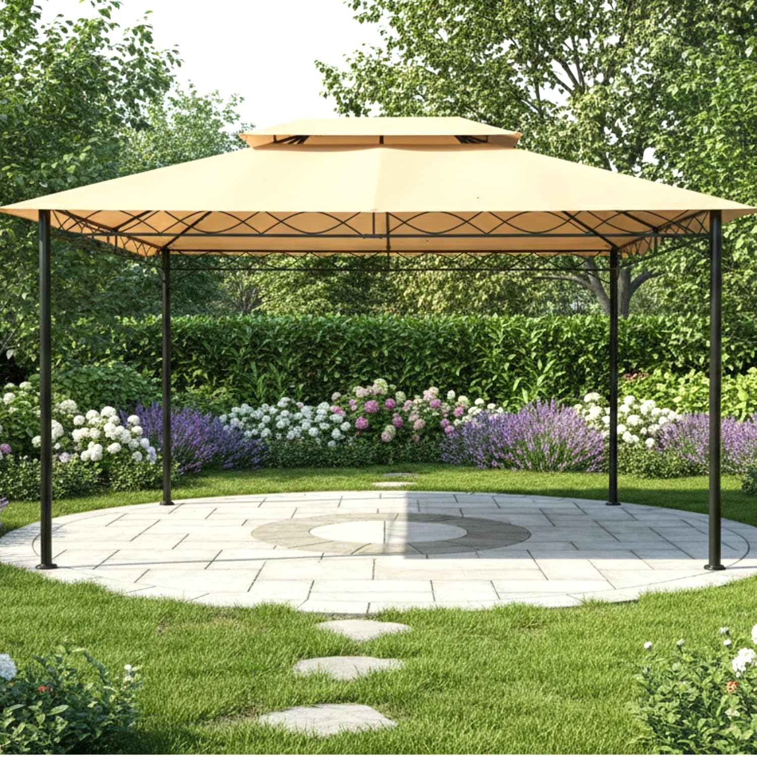 Garden Winds Reinforced Replacement Canopy Top Cover Compatible with The GZ-6034, GZ6034 FDW 10' x 13' Gazebo - Classic Sand, Riplock 350