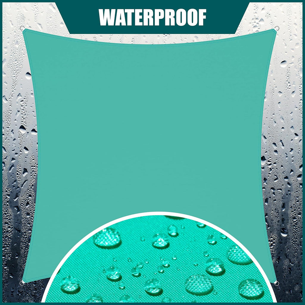 Royal Shade 12' x 16' Turquoise Rectangle Waterproof Sun Shade Sail Order to Make rsTADS14 Canopy Awning, UPF50+ 95% UV Blockage Water Resistant, Outdoor Backyard Patio Garden Carport (We Customize)