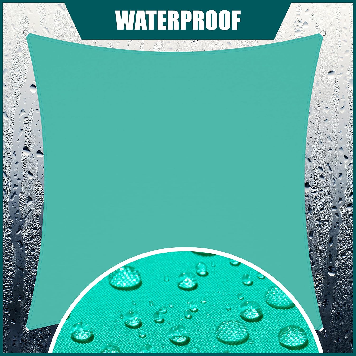 Royal Shade 12' x 16' Turquoise Rectangle Waterproof Sun Shade Sail Order to Make rsTADS14 Canopy Awning, UPF50+ 95% UV Blockage Water Resistant, Outdoor Backyard Patio Garden Carport (We Customize)