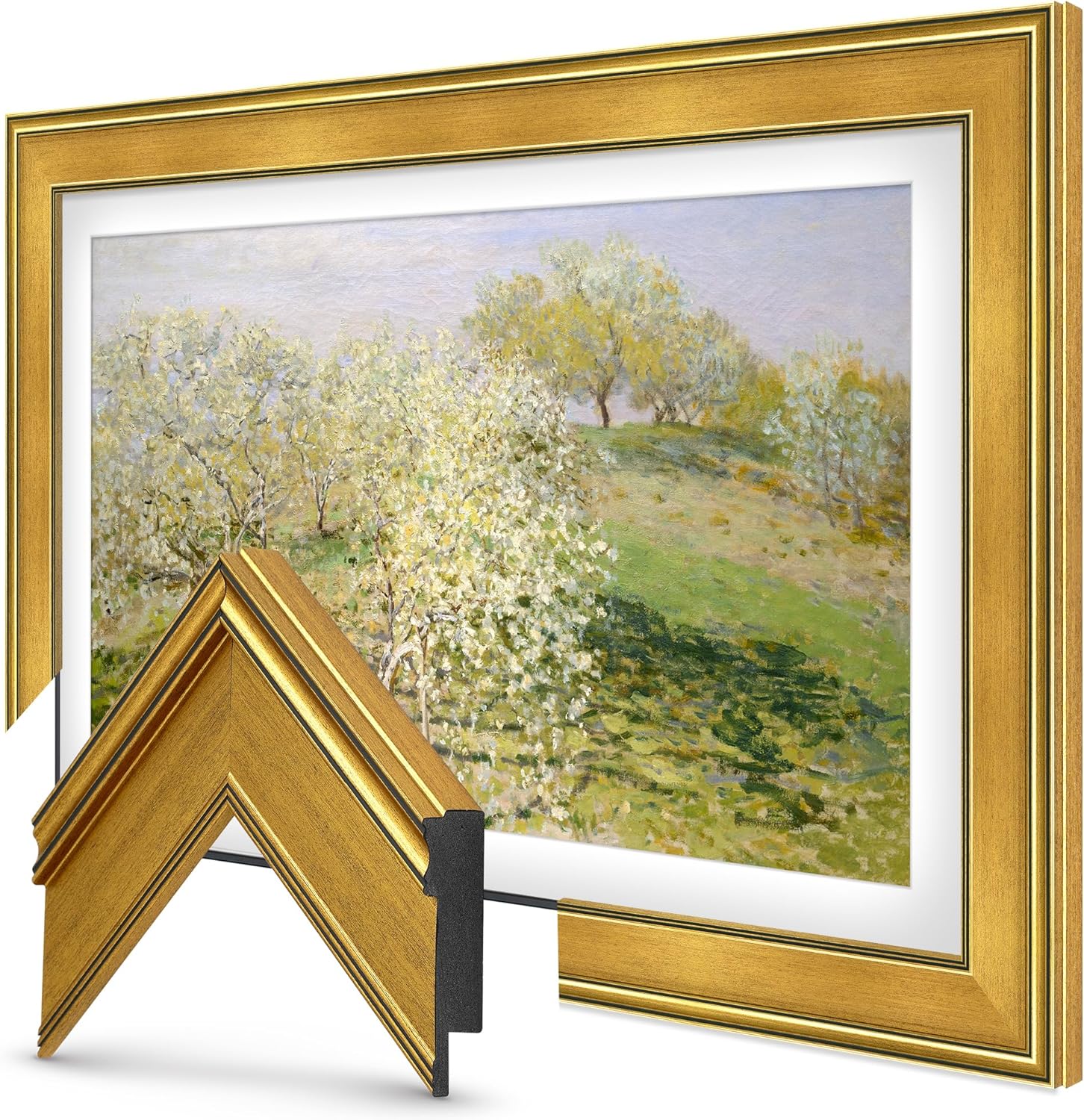 Antique Gold 85' Premiere Deco TV Frame - Compatible ONLY with Samsung The Frame TV and Pro TVs (Fits 2021-2026, LS03A, LS03B,LS03C,LS03D,LS03FA,LS03FW)