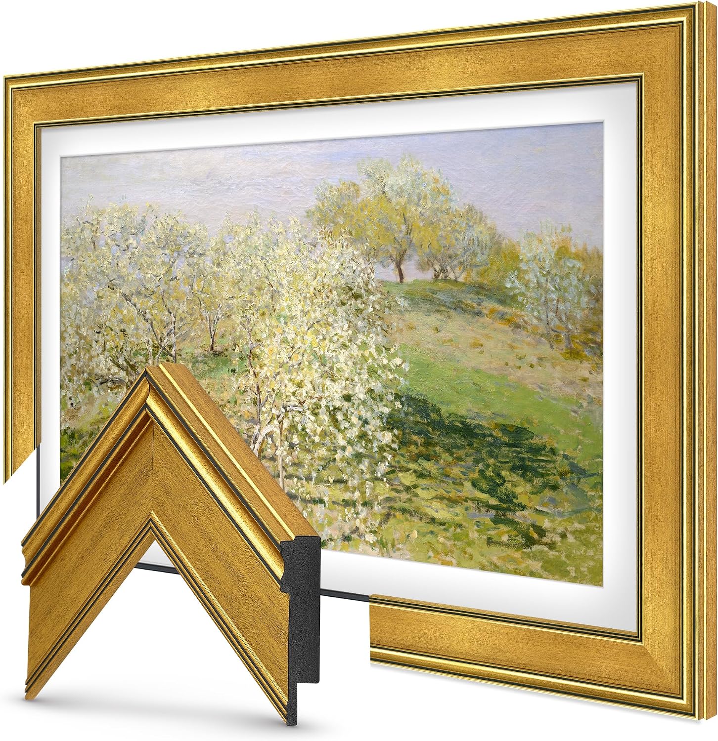 Antique Gold 75' Premiere Deco TV Frame - Compatible ONLY with Samsung The Frame TV and Pro TVs (Fits 2021-2026, LS03A, LS03B,LS03C,LS03D,LS03FA,LS03FW)