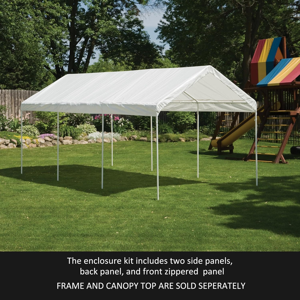 ShelterLogic 10' x 20' MaxAP Large Portable Garage 2in1 Kit Heavy-Duty Steel Frame Outdoor Canopy, Gazebo, or Carport Tent with Enclosure for Car, SUV, Truck, Boat, Tractor, White