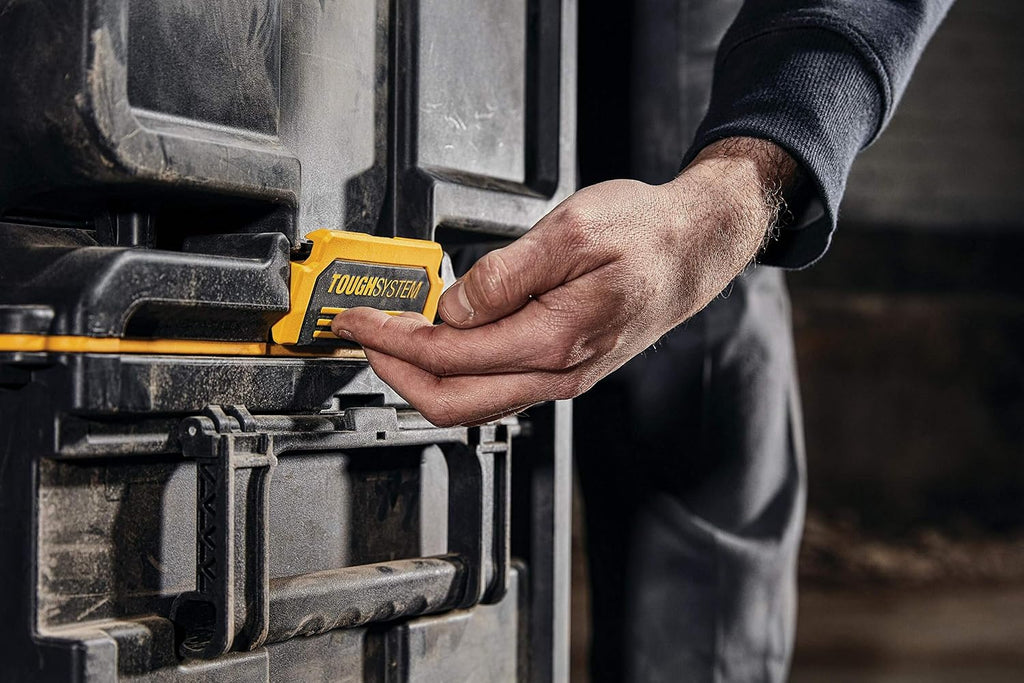 Durable DS300 toolbox with IP65 seal, 50kg load, auto-latching, removable tray, and tracker-ready design—ideal for secure, stackable jobsite tool storage.