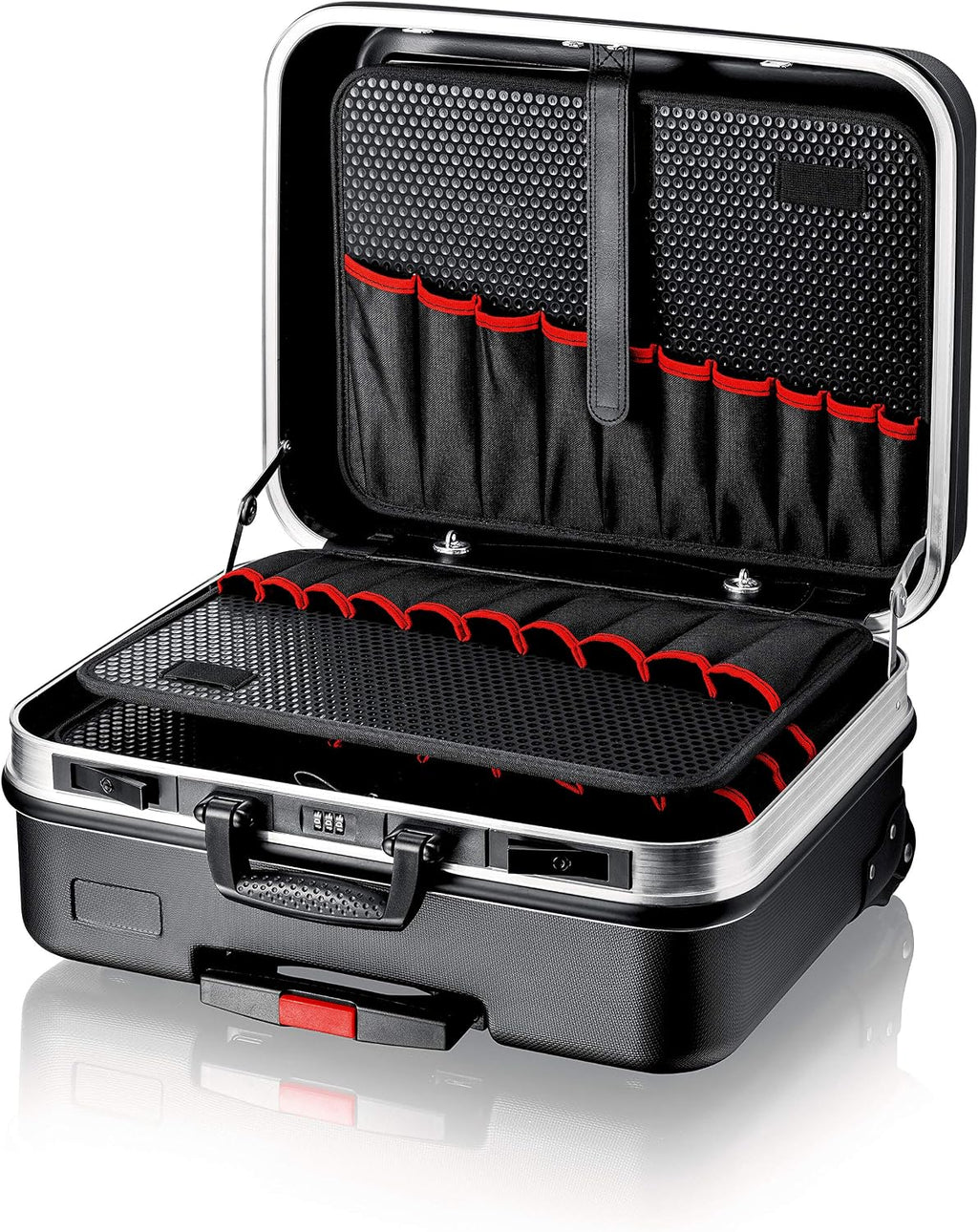 KNIPEX Tool Case 'Big Basic Move', Empty, on Wheels, Telescopic Handle, 54 Inserting Options, 33 L Volume, Tool Trolley, Rolling Toolbox, 00 21 06 LE