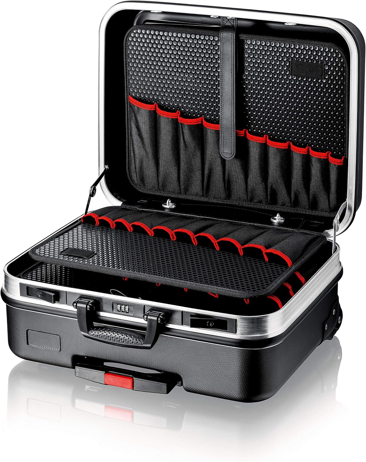 KNIPEX Tool Case 'Big Basic Move', Empty, on Wheels, Telescopic Handle, 54 Inserting Options, 33 L Volume, Tool Trolley, Rolling Toolbox, 00 21 06 LE