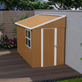 Outdoor Storage Shed, Heavy-Duty Metal Steel Shed with Windows, Lockable Door & Ventilation, Weatherproof Garden Shed for Backyard, Lawn, and Tool Storage (4x8 FT)