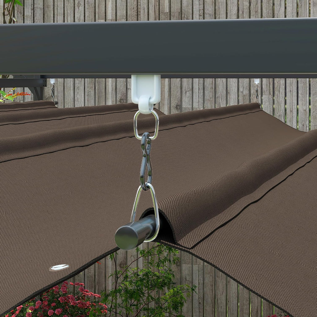 Outsunny 10' x 13' Retractable Pergola Canopy with Stronger Metal Frame, Outdoor Pergola Sun Shade Shelter for Garden, Patio, Backyard, Deck, Brown