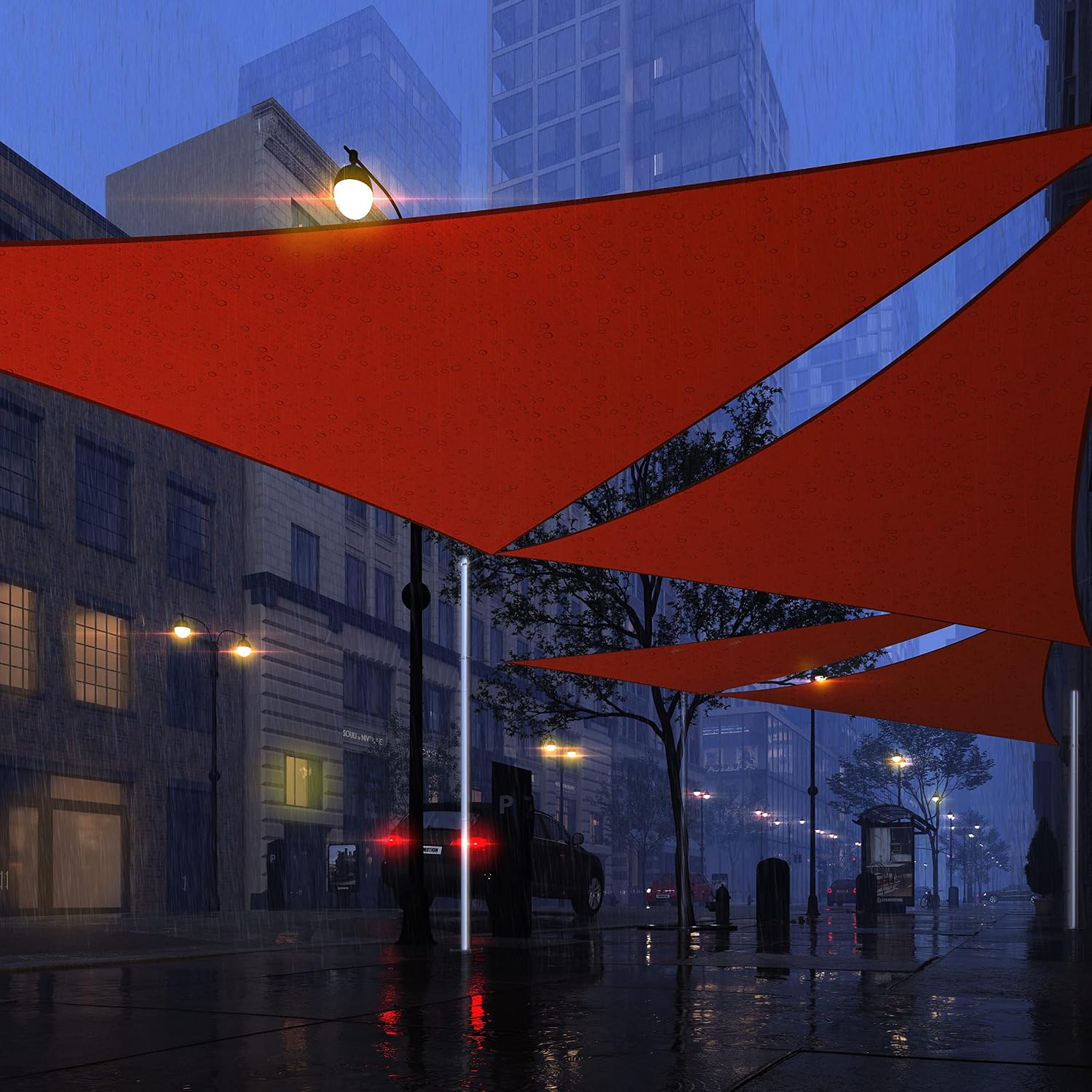 Royal Shade 12' x 16' x 20' Red Triangle Waterproof Sun Shade Sail Order to Make Canopy Awning, UPF50+ 95% UV Blockage Water Resistant, Outdoor Backyard Patio Garden (We Customize)