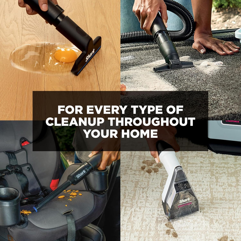 Shark EveryMess Ultra-Powerful 3-in-1 Wet Vac, Dry Vac, & Stain Eliminator with StainForce Technology, Perfect for Homes, Pets, and Cars, 3 Accessories and Cleaning Solution, Gray, VX101