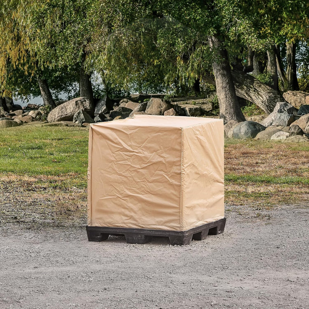Transhield | Square Universal Outdoor Pallet Cover | Use w/ Pallets, AC Units, Generators, Patio Furniture | Waterproof & Heavy Duty (60'x60'x80')