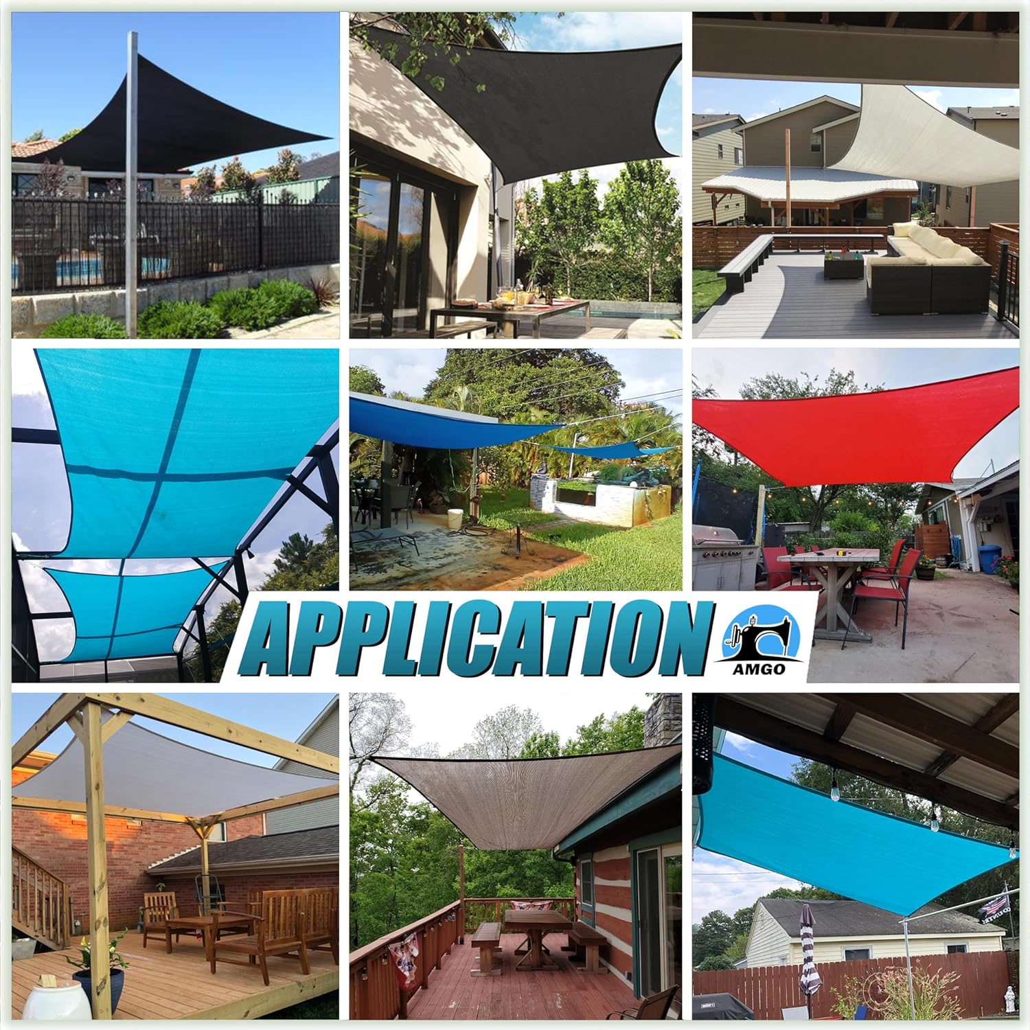 Amgo Custom Size 12' x 16' Red Rectangle Square Sun Shade Sail UPF50+ AGTAPR1620, Order to Make Canopy Awning, 95% UV Blockage, Water & Air Permeable, Commercial and Residential (We Customize)