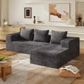 WLIVE 104'' Cloud Sectional Couches for Living Room, Modular Boneless Couch with Left Facing Chaise, L Shape Memory Foam Corduroy, with Cushion, Grey
