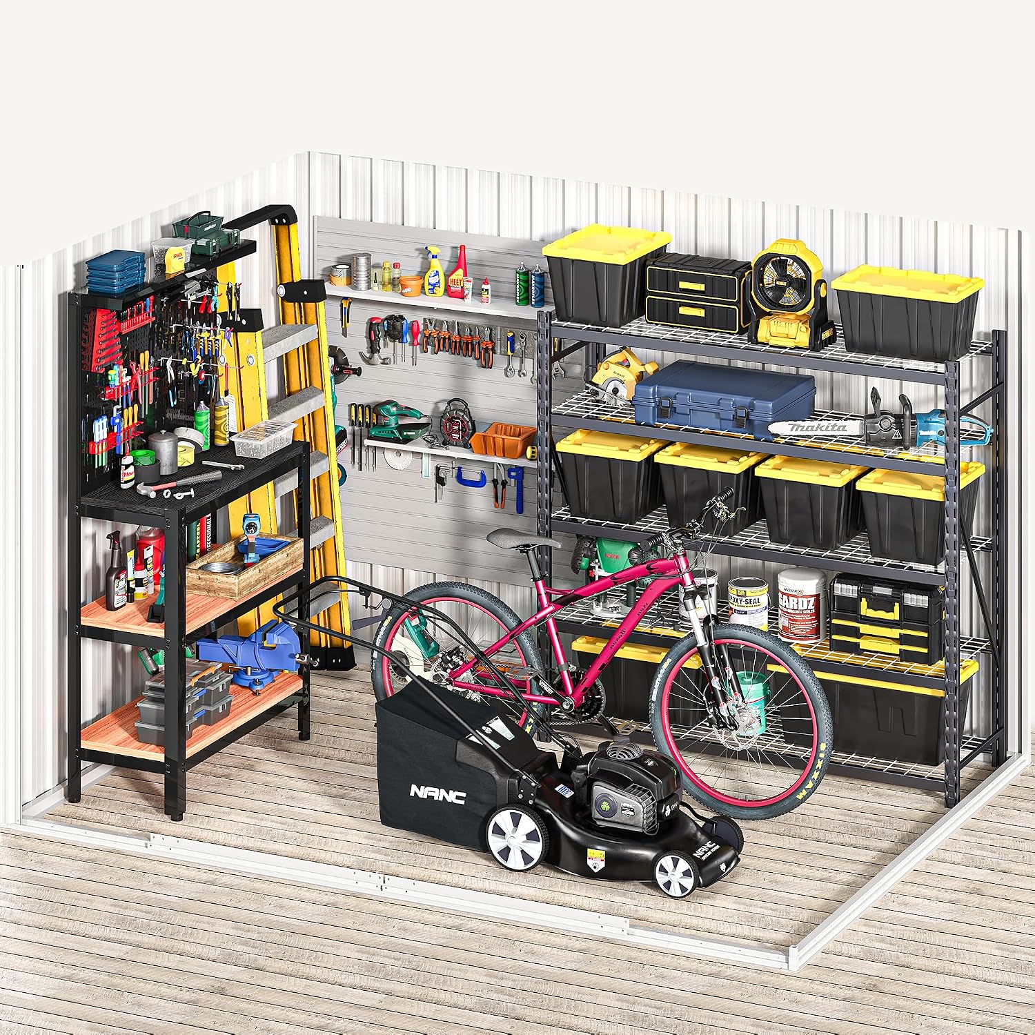 DWVO 8x6FT Outdoor Storage Shelter, Roomy Steel Tool Shed with Secure Entrances & Air Circulation for Patio, Lawn, and Backyard, Ideal for Storing Garden Gear, Lawn Tools, and Bikes, Dark Gray