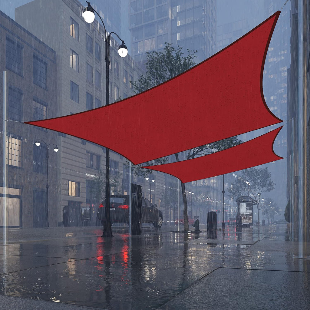 Royal Shade 12' x 16' Red Rectangle Waterproof Sun Shade Sail Order to Make Canopy Awning, UPF50+ 95% UV Blockage Water Resistant, Outdoor Backyard Patio Garden Carport (We Customize)