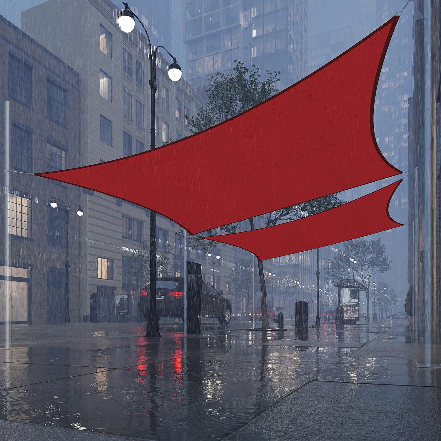 Royal Shade 12' x 16' Red Rectangle Waterproof Sun Shade Sail Order to Make Canopy Awning, UPF50+ 95% UV Blockage Water Resistant, Outdoor Backyard Patio Garden Carport (We Customize)