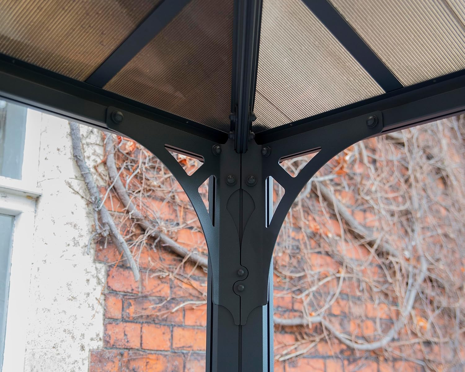 Palram - Canopia Martinique 10x12 Gazebo: Outdoor Patio Canopy with Aluminum Metal Frame, Polycarbonate Roof, Bronze Panels, UV Protection, Rain Gutters, Vents, Year-Round Use, Easy DIY, Gray/Bronze
