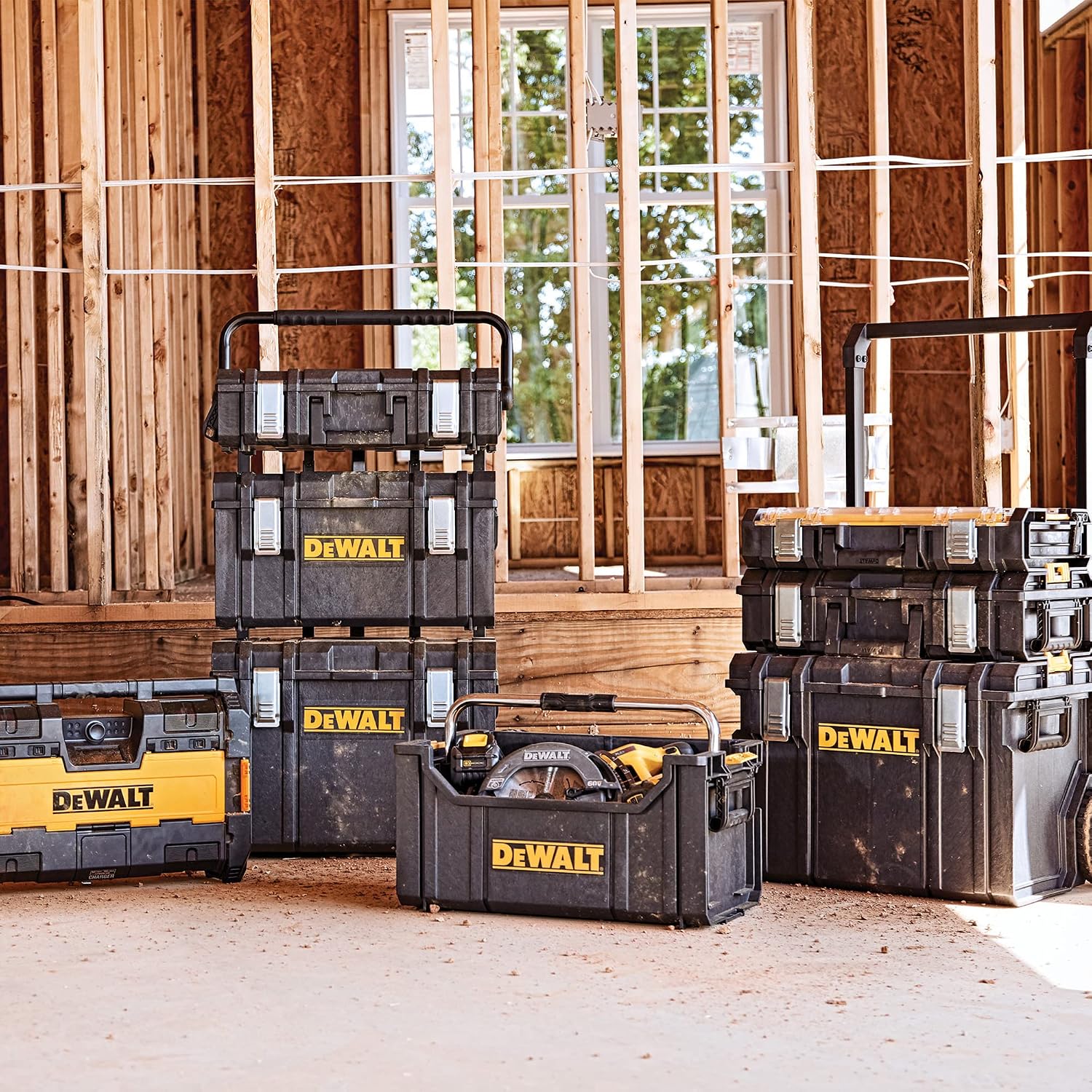 DEWALT TOUGHSYSTEM Tool Storage L-Cart Carrier with Heavy Duty Wheels (DWST08210)