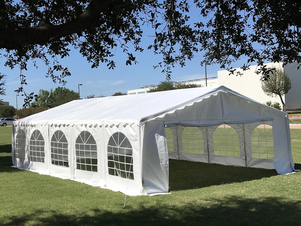 DELTA 32'x16' Budget PE Party Tent - B Model, Free (2) Long Storage Bags, Tents for Parties Large Commercial Canopy Wedding Event Tents with Removable Sidewalls for Patio Outdoor Events