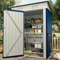 Garvee Metal Tool Shed with Single Door - Slanted Roof, Small Size, 5x3FT, Garden Storage, Outdoor Iron Tool Storage