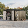 Garvee 10 X 10 FT Outdoor Storage Shed,Metal Garden Sheds&Outdoor Storage Clearance, Large Outdoor Storage Shed for Tools, Lawn Equipment, Garden Supplies - All Weather Lockable Metal Shed